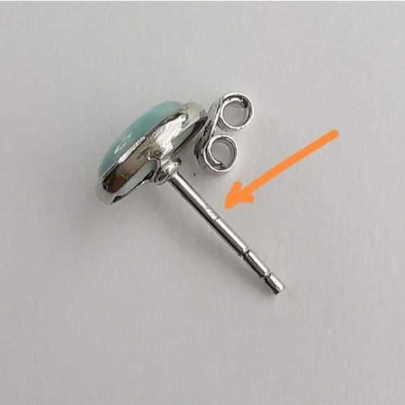 Larimar stud earrings in Sterling Silver 🆕 - Picture 2 of 5